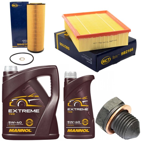 MotoröL Filter Set 5W-40 6 Liter + ÖLablassschraube FüR Audi A4 2.5 TDI 163 PS-image