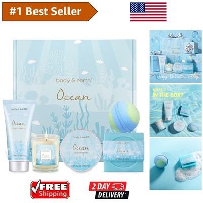 Luxurious Ocean Scented Bath Spa Gift Set - 5 Piece Self-Care Indulgence