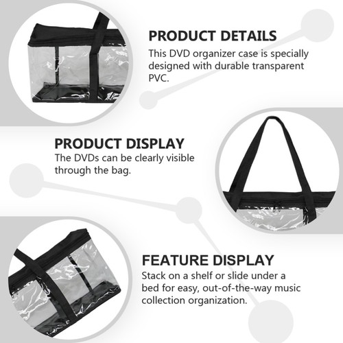 Video Games Organizer Clear Media Storage Bag Acrylic Storage Container - Afbeelding 5 van 12
