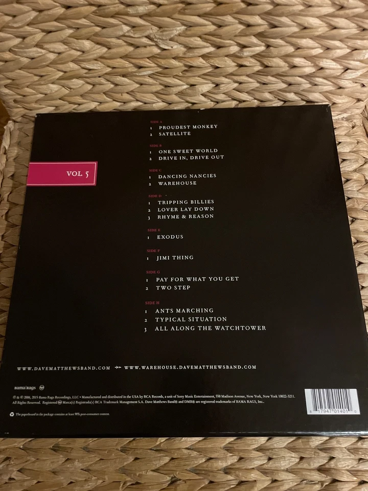 Dave Matthews Band-DMB-Limited Ed Pink Vinyl 4 Lp Live Tracks 5-RSD Box #22/2000 - Image 3 of 4