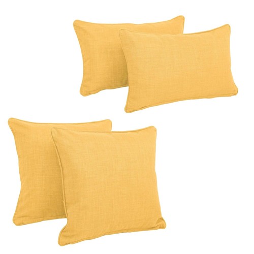 Blazing Needles Indoor/Outdoor Spun Polyester Throw Pillows (Set of 4) Lemon