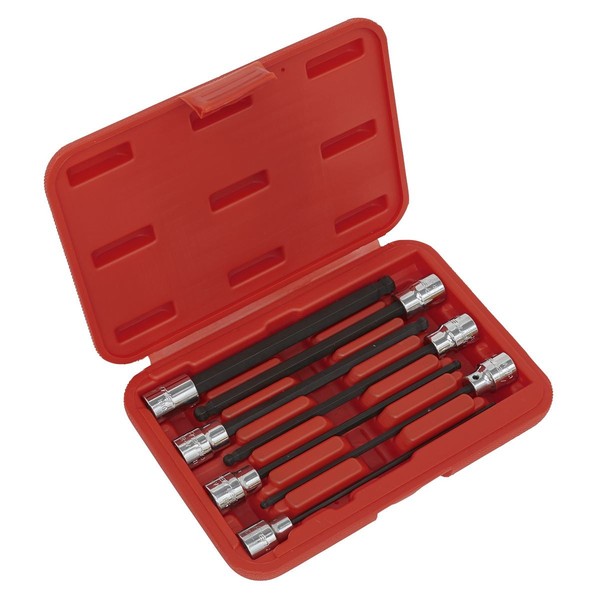 Sealey Kugelkopf Innensechskant Bit Set 7Pc 1Cmsq Drive 150Mm Metrisch AK62257-image