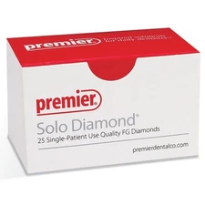 Solo #856l018c coarse grit, round end taper diamond bur, 25 Per Package
