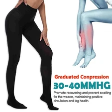 Women Men Support Compression Pantyhose 30-40 mmHg Stockings Varicose Edema Pain
