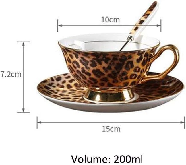 YBK Tech Euro Style conjunto de xícara e pires de porcelana óssea, xícara de café de chá de cerâmica para Ho... - Imagem 2 de 4