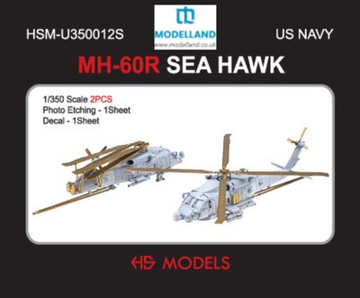 HS Model U350012S MH-60R Sea Hawk 1/350 Helicopter Set 2 Stück + Photoetch + Decals