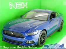 FORD MUSTANG GT MODEL CAR 2015 1:24 SIZE BLUE WELLY OPENING PARTS LARGE NEW K8