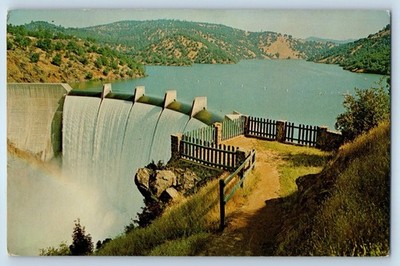 1960 Grass Valley California Postcard Englebright Dam Yuba River Marysville