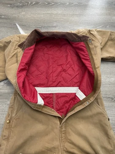 Vintage Carhartt Coveralls Insulated Mens Size 42R Regular Tan USA Carpenter image 11