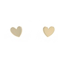 Yellow Gold Mini Heart Stud Earrings 14k Love Pierced
