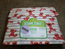 New Sesame Street Elmo Queen 100 Cotton Sheet Set Multicolor