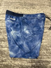 Fair Harbor Shorts Swim Trunks Men's XL Lined Water Camo Blue Stretch