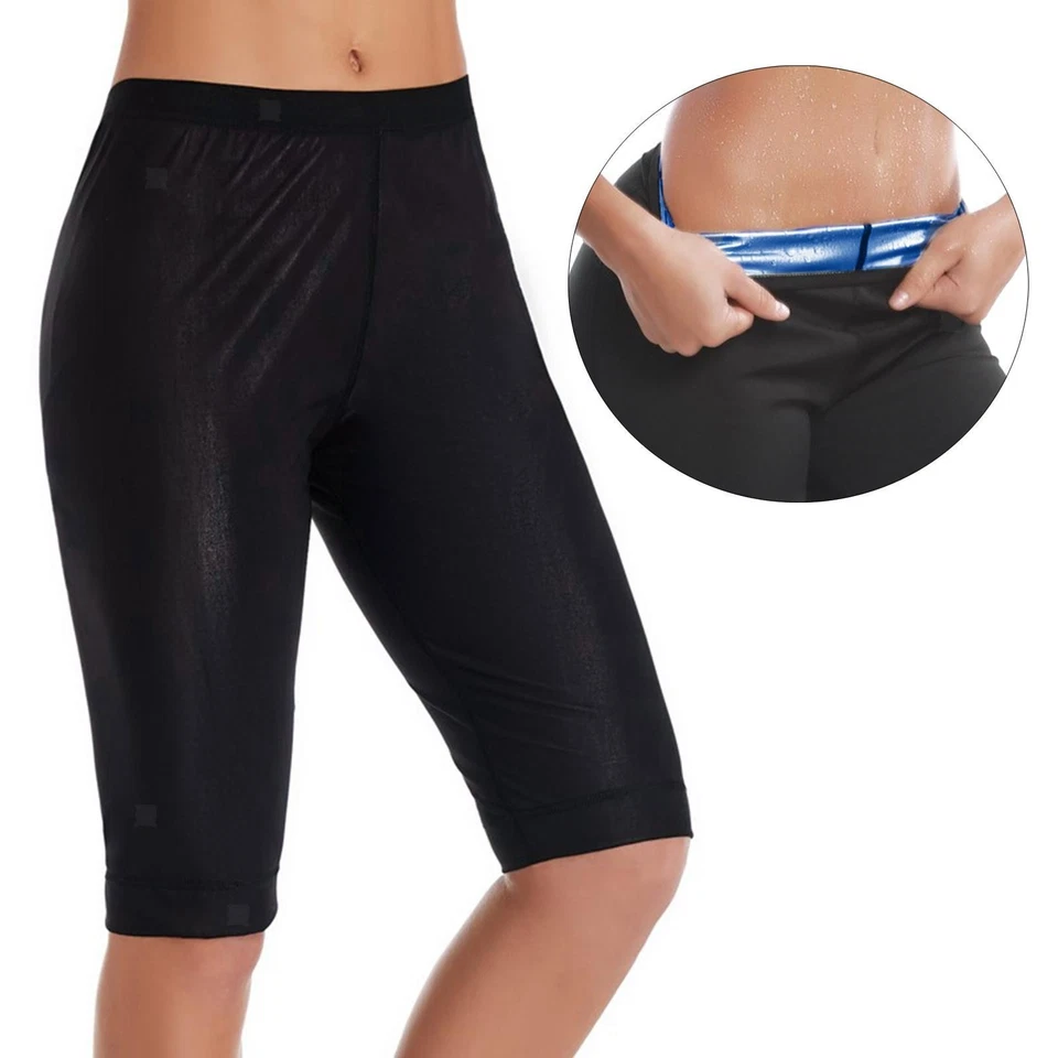 MARKENLOS Damen Sauna Schlankheitshose, Hot Thermo Sweat Body Shaper Capri für Leggings