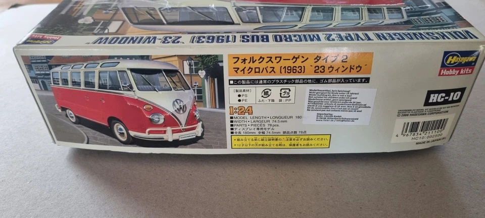 HASEGAWA VOLKSWAGEN TYPE2 MICRO BUS (1963) 23"-WINDOWSCALA 1:24 212110 - Immagine 4 di 4