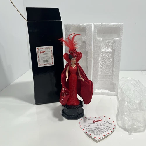 Vtg 1995 Enesco Barbie Queen Of Hearts Musical Figure Bob Mackie WORKS SEE VIDEO
