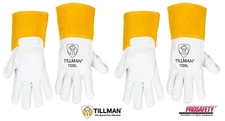 2 PR. Tillman 1328 Grain Pearl Goatskin Leather TIG Protective Welding Gloves
