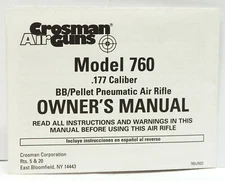 Original Crosman Model 760 BB/Pellet Air Rifle Owner's Manual