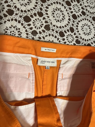 Jones New York Bermuda Shorts Stretch Cotton Women's US Sz 16 New Orange NWT - Picture 2 of 6