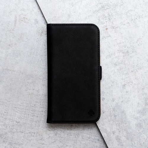 PORTER RILEY - iPhone 14 Genuine Nubuck Leather Stand Wallet Case - Picture 26 of 33