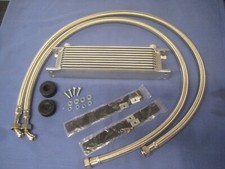 MG MGB ROADSTER & GT 10 ROW OIL COOLER KIT STAINLESS  HOSES 1976on RUBBER BUMPER