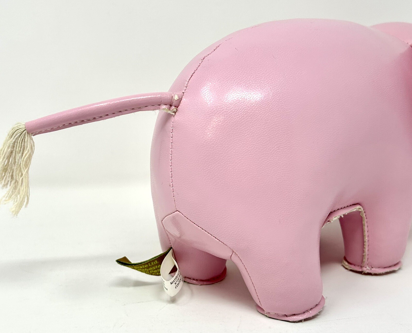 Zuny Pink Faux Leather Elephant Weighted Bookend Doorstop Baby Decor