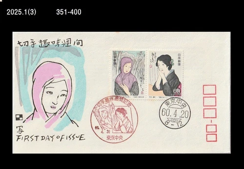 Art,Painting,Folkways,Costume,Philately Week,Japan 1985 FDC,Cover