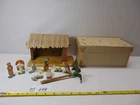 Vintage Hand Carved Wood Nativity Set Italy Made Folk Art 2 1/2" Tall Figures #1