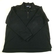 Vintage Patagonia Fleece Sweatshirt Mens L Black Made In USA Quarter Zip Fuzzy