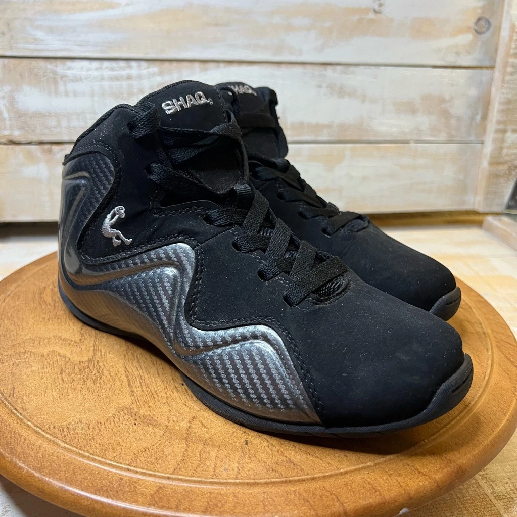 Shaq Boys Basketball Shoes Black Gray SQA11B069A 9 Round Toe High Top Lace Up 6M