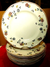Adams~Real English Ironstone "Vermont" Pattern 8Pc Set England 10 1/4" Plates