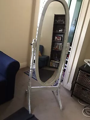 Distressed Look White Full Length Mirror With Feet Distressed Look White Full Length Mirror With Feet
