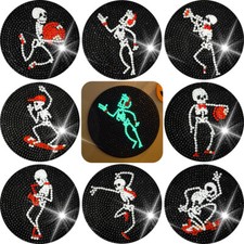 Skeleton Diamond Painting Coasters Skull Drink 4" Coaster Set of 8