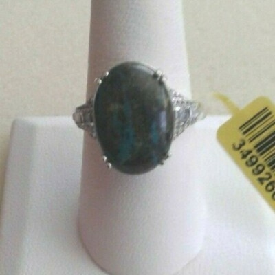 Sierra Madre Chrysokoll Zirkon Plat über Sterlingsilber Ringgröße 9) 13,90 cts