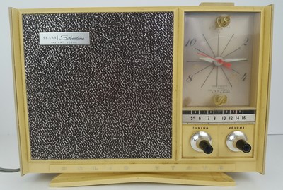 動作品 Sears Silvertone シアーズ ラジオ ビンテージ アメリカ Vtg Sears Silvertone Instant Sound SolidState Transistor AM Clock