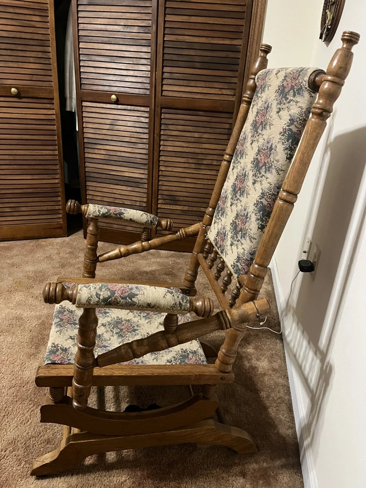 Antique 19th Century Victorian Glider Platform Rocking Chair Spindle 1800’s - Image 2 of 4