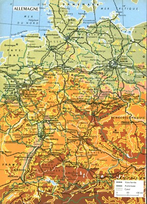 Dokument altes Brett Karte Deutschland - Afrika aus Buch 1967