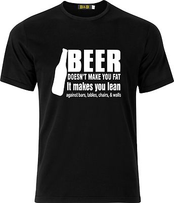 T-SHIRT BIER MACHT DICH NICHT FETT LUSTIG HUMOR VATERTAG WEIHNACHTEN GEBURTSTAG