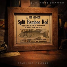 Vintage Heddon Fishing Lures Rods Advertising Art Print Hunting Cabin Wall Decor