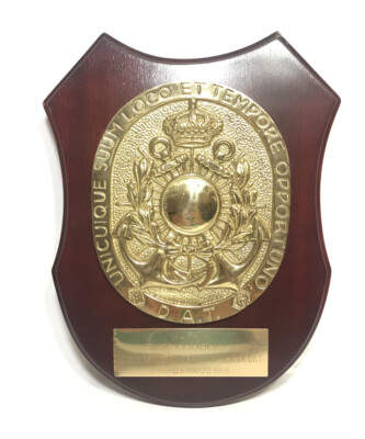 Unicuique Suum Loco ET Tempore Opportuno Wooden And Brass Plaque 11.7/8 x 7.7/8 