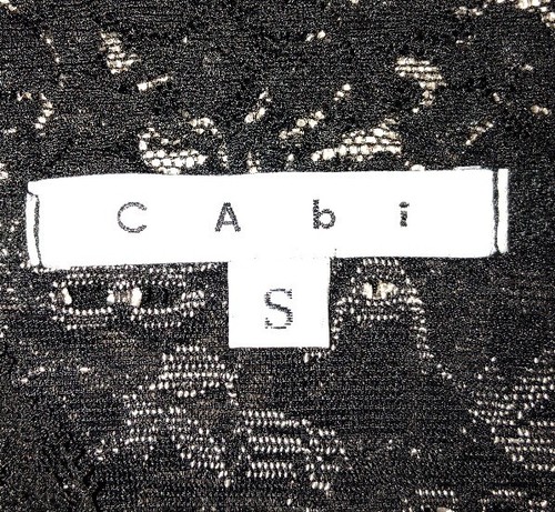 CAbi Juniors Skirt Size S Black & White Below Knee Flare Geometric Floral LBB76 - Picture 2 of 6