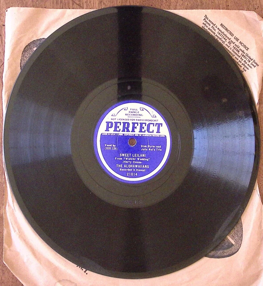 THE HAPA-HAOLES-ALL PAU NOW / THE ALOHAWAIIANS SWEET LEILANI EXC!! 78 RPM 139 Foto 3 de 3