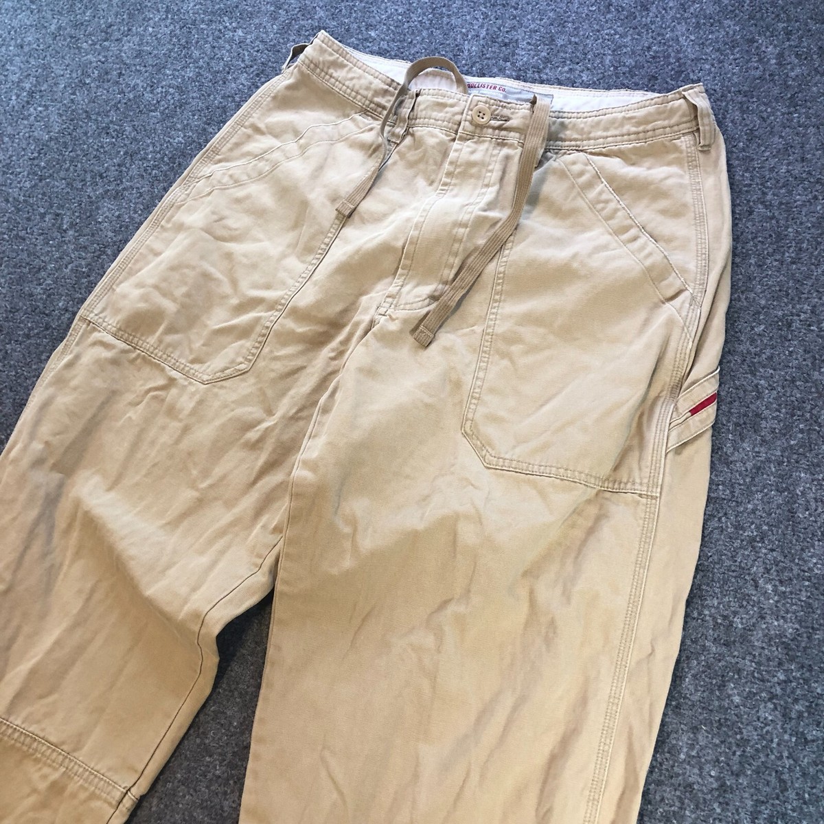 Hollister Pants Mens 30x30 Beige Tan Carpenter Baggy Vintage Y2K 90s Skate