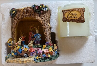 Vintage Pillar Candle Easter Scene Set, ABC Item #41284 Complete Open Box New
