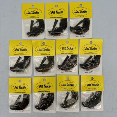 (11) D&L Tackle Jigs - 3/4oz Advantage Flippin Jig Lot Various Colors - See Pics