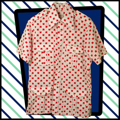 Vintage 70s ARROW Maple Leaf SHIRT Dagger Collar Size Medium 559 B
