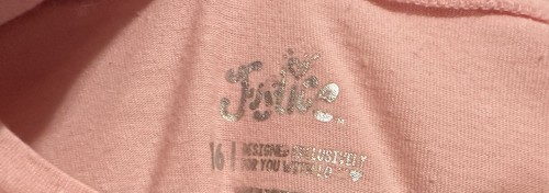 JusticePeach/Black Dance Shirt Girls Size 16 Cute Dancer EUC - Picture 2 of 2