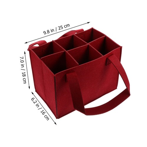 Wine Carrier Tote Bag Insulated 6 Bottle Cooler Carrying Case Portable Picnic - Picture 5 of 14