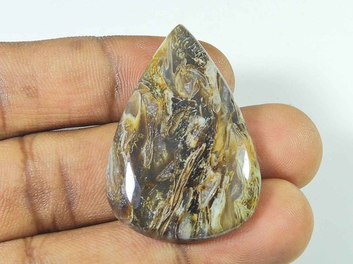58Cts. Natürlicher Berg Calcit Birne Kristall Cabochon Lose Edelstein 28X41X0... - Bild 2 von 9