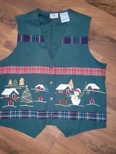 Vintage 90's Medium Ugly Tacky Country Christmas Vest