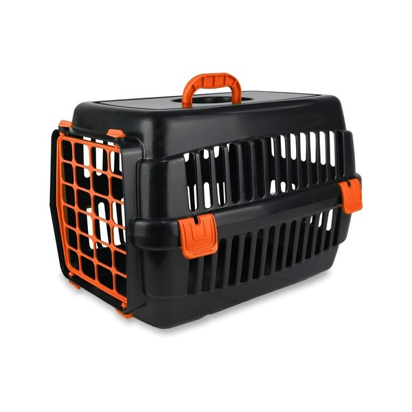 Katzen Transportbox 52 X 32 X 32 Cm Schwarz / Orange-image